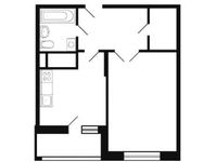 Планировка 1-комнатной квартиры, 38,6 м2