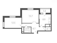 Планировка 2-комнатной квартиры, 51,4 м2