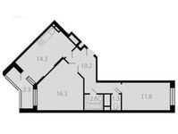 Планировка 2-комнатной квартиры, 58,9 м2