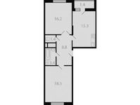 Планировка 2-комнатной квартиры, 65 м2