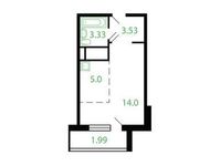 Планировка квартиры студии, 27,85 м2