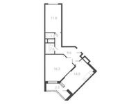 Планировка 2-комнатной квартиры, 58,8 м2