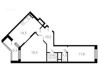 Планировка 2-комнатной квартиры, 58,9 м2