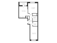 Планировка 2-комнатной квартиры, 56,37 м2