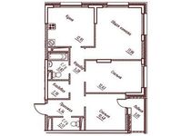 Планировка 2-комнатной квартиры, 76,08 м2