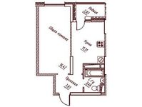 Планировка 1-комнатной квартиры, 37,84 м2