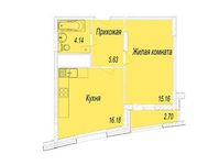 Планировка 1-комнатной квартиры, 42,4 м2