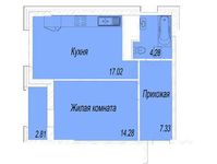 Планировка 1-комнатной квартиры, 44,3 м2