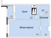 Планировка 1-комнатной квартиры, 36,2 м2