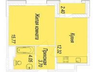 Планировка 1-комнатной квартиры, 37 м2