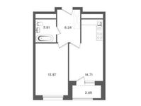 Планировка 1-комнатной квартиры, 40,2 м2