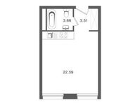 Планировка 1-комнатной квартиры, 29,8 м2