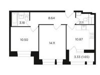 Планировка 2-комнатной квартиры, 50,98 м2