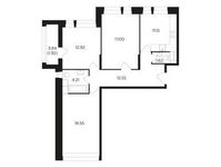 Планировка 3-комнатной квартиры, 79,88 м2