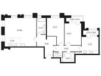 Планировка 4-комнатной квартиры, 109,3 м2