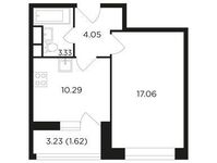 Планировка 1-комнатной квартиры, 36,35 м2