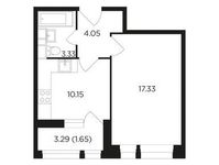 Планировка 1-комнатной квартиры, 36,51 м2