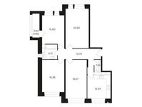 Планировка 4-комнатной квартиры, 104,82 м2