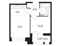 Планировка 2-комнатной квартиры, 36,67 м2