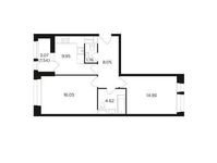 Планировка 2-комнатной квартиры, 56,9 м2