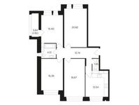 Планировка 4-комнатной квартиры, 104,82 м2