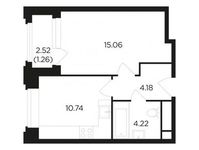 Планировка 1-комнатной квартиры, 35,42 м2