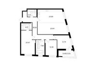Планировка 4-комнатной квартиры, 131,65 м2
