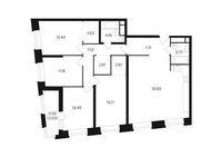Планировка 4-комнатной квартиры, 124,95 м2