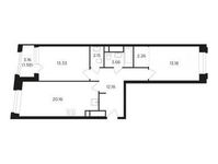 Планировка 2-комнатной квартиры, 68,66 м2