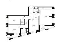 Планировка 3-комнатной квартиры, 98,24 м2