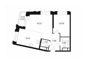 Планировка 2-комнатной квартиры, 56,3 м2