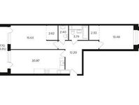 Планировка 2-комнатной квартиры, 77,17 м2