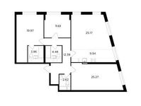Планировка 4-комнатной квартиры, 115,41 м2