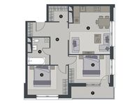 Планировка 2-комнатной квартиры, 64,9 м2