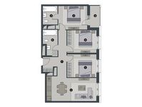 Планировка 3-комнатной квартиры, 81,4 м2