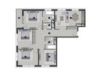 Планировка 4-комнатной квартиры, 108,7 м2