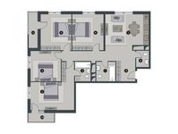Планировка 4-комнатной квартиры, 118,2 м2