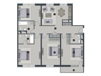 Планировка 4-комнатной квартиры, 122 м2