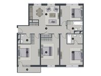 Планировка 4-комнатной квартиры, 123,5 м2