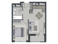 Планировка 1-комнатной квартиры, 36,2 м2