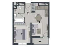 Планировка 1-комнатной квартиры, 36,4 м2