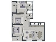 Планировка 3-комнатной квартиры, 82,5 м2
