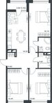 Планировка 3-комнатной квартиры, 77,75 м2