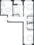 Планировка 3-комнатной квартиры, 80,74 м2