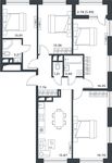 Планировка 4-комнатной квартиры, 94,29 м2