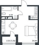 Планировка квартиры студии, 30,25 м2