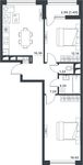 Планировка 2-комнатной квартиры, 59,67 м2