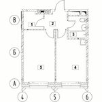 Планировка 1-комнатной квартиры, 41,45 м2