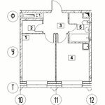Планировка 1-комнатной квартиры, 35,45 м2