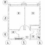 Планировка 1-комнатной квартиры, 37,99 м2